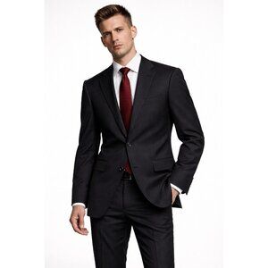 HUGO BOSS COPPOLA MOVIE jacket blazer suit coat black 40L pinstripe super 120s
